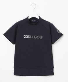 23区GOLF 【WOMEN】ロゴ 半袖モックネックシャツ
