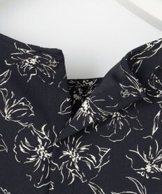 J.PRESS LADIES L 【洗える】ラインフラワープリント ブラウス