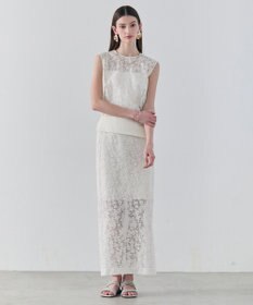 BEIGE， FLUORITE / 異素材コンビ レーススカート