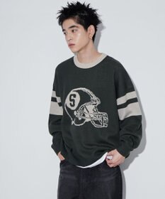 WEGO 【ユニセックス着用ITEM】ジャガードスリーブラインプルオーバー