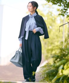 #Newans 【洗える】スラントフロントコクーンパンツ