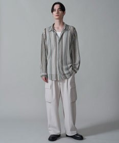 WEGO ストライプメッシュBIGシャツ（LS）