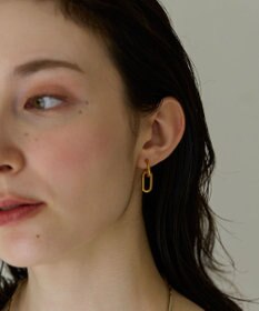Phoebe 〈金属アレルギー対応〉リンクフープピアス　ゴールド　鎖/チェーン/ステンレス