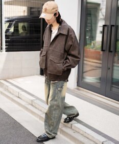 WEGO 【25年秋冬新作/ユニセックス着用ITEM/SMLサイズ展開】PUダブルZIPフライトブルゾン