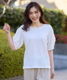 ANY シャーリングランタンスリーブトップス