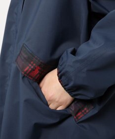 MOONBAT POLO RALPH LAUREN レインポンチョ 透湿撥水 無地×チェック 75デニール 収納袋付