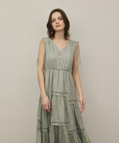 GRACE CONTINENTAL コットンシルクティアードワンピース