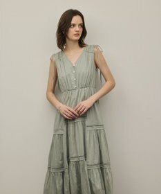 GRACE CONTINENTAL コットンシルクティアードワンピース
