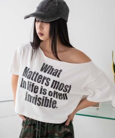 WEGO グラフィックオフショルショートT