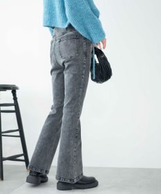 WEGO ハイウエストストレッチフレアデニムパンツ