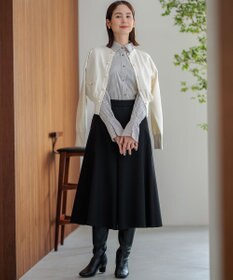 組曲 【WEB限定】ウールライクストレッチ フレアパンツ