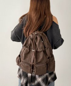WEGO 【ユニセックス着用ITEM】2ポケットPUドロストナップサック