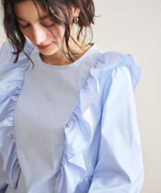 #Newans 【洗濯機可能/シワになりにくい】〈小柄さんにお勧め〉バーティカルフリルブラウス