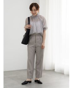 Te chichi フロントZIPリネンライクテーパードパンツ(セットアップ可)