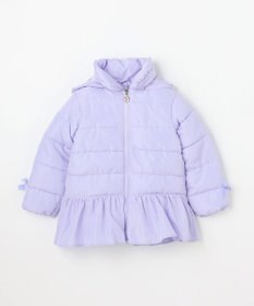 ANY KIDS 【フード取り外し/洗濯機可能】中綿フリル リボンコート