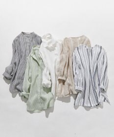 23区 S 【洗える】LIBECO ベルト付き ブラウス