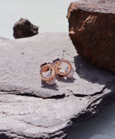 Tiaclasse 【金属アレルギー対応】サークル＋ストーンタイニーピアス