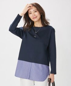 J.PRESS LADIES 【接触冷感・UVケア】レイヤードジャージー カットソー