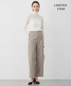 ICB 【WEB限定】 コットンレーシージャガード ハイネックカットソー