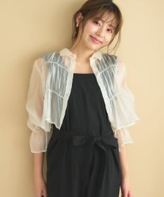 Feroux 【洗える】シャーリングシアー シャツ