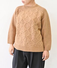 muuc 〈上質なシェットランドウール＆カシミヤ〉〈5種類の模様編み〉パッチワーク柄ケーブル模様編みセーター