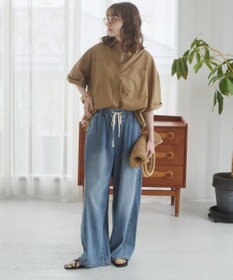 WEGO 【ANGIE VINTAGE】キャンブリックボイルオーバー半袖シャツ