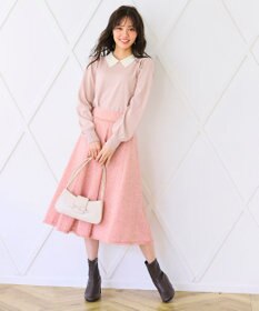 Feroux 【セットアップ対応】春ツイード フレアスカート