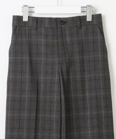 自由区 TRギャバ裏起毛チェック柄ワイド パンツ