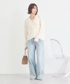 earth music&ecology 【予約】ぽんぽんスキッパーカーディガン