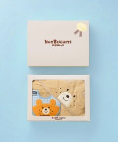 MIKI HOUSE HOT BISCUITS ベビーバスタオル＆スタイギフトセット【BOX付き】