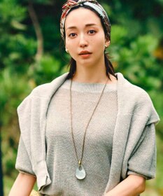 23区 ドロップシェル ネックレス ダークブラウン系