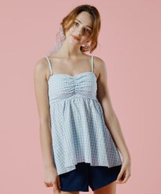 San-ai Resort（三愛水着楽園） 【WEB限定】ペプラムチェック3点セット【Beach Queen（ビーチクイーン）】