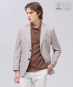 J.PRESS MEN 新色【MECHANICAL】【セットアップ対応 / 超軽量 / 清涼感 / 洗える】 ハイパワーストレッチ リネンルックジャケット_26年モデル ベージュ系