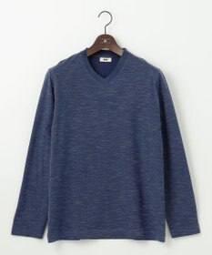 JOSEPH ABBOUD 【オーガニックコットン/JAPANファブリック】スラブインレイ Vネック 長袖 Ｔシャツ