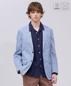 J.PRESS MEN 新色【MECHANICAL】【セットアップ対応 / 超軽量 / 清涼感 / 洗える】 ハイパワーストレッチ リネンルックジャケット_26年モデル ブルー系
