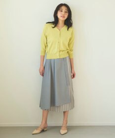 Feroux 【洗える・接触冷感・UVカット】ハートボタン7分袖 カーディガン