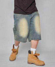 WEGO 【ユニセックス着用ITEM】チェーン付きスーパーバギーデニムショーツ