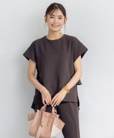 組曲 S 【吸湿・冷感・UVケア】ジョーゼットジャージーバックフリル Tブラウス