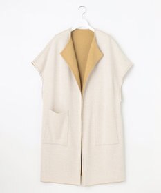 自由区 【洗える】リバーシブルニットジレ