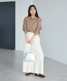 CRAFT STANDARD BOUTIQUE シアーボーダーポロ衿ニットプルオーバー