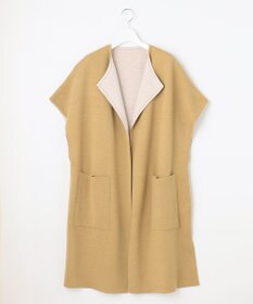 自由区 【洗える】リバーシブルニットジレ