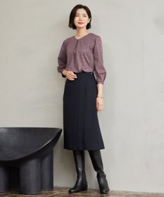 J.PRESS LADIES ストライプジャカード Vネック カットソー