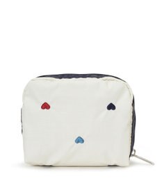LeSportsac SQUARE COSMETIC/トリコロールハートエンブロイダリー