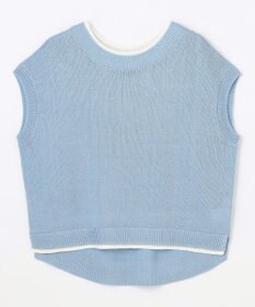 ANY L ラミータッチフレンチスリーブニット