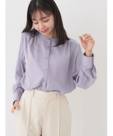 earth music&ecology バンドカラーブラウス