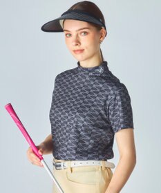 FILA GOLF／marie claire 【Marie claire sports】ロゴ柄モックネックシャツ