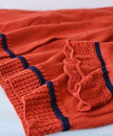 muuc 〈細番手の高級綿糸コットンコーマ糸〉〈洗練された繊維の滑らかな肌触り〉〈お家で洗えるニット〉模様編み ポピーの花リンクス編み カーディガン