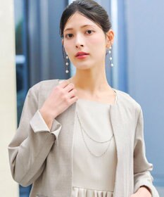 Tiaclasse L 【新色追加・洗える】麻調薄地キーネックジャケット