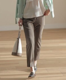 J.PRESS LADIES 【セットアップ対応・洗える】セルロースリネンストレッチ テーパード パンツ