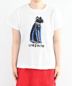 crêprie tsumori chisato creperie HAND PRINT T-SHIRT CAT クレプリ エジプトキャットプリント ドルマンTシャツ